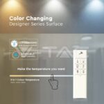 V-TAC VT-213966 22W Пендел/Плафон Кръг 3 Цветен D:300*H:800 Димиращ Бял