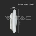 V-TAC VT-213966 22W Пендел/Плафон Кръг 3 Цветен D:300*H:800 Димиращ Бял