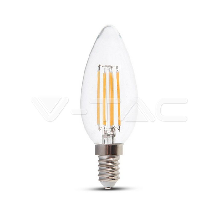 214301.jpg V-TAC VT-214301 LED Крушка 4W Filament E14 Кендъл 3000K