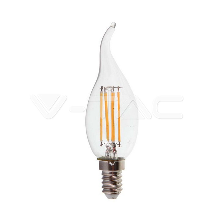 214429.jpg V-TAC VT-214429 LED Крушка 4W Filament E14 Кендъл Пламък 4000K