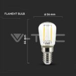 V-TAC VT-214446 LED Крушка 2W Filament E14 ST26 6500K