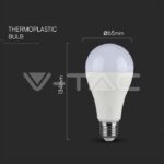 V-TAC VT-214457 LED Крушка 17W E27 A65 Термо Пластик 4000K