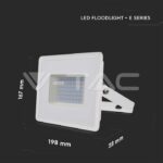V-TAC VT-215961 50W LED Прожектор Е-Series G2 Бяло Тяло 3000K
