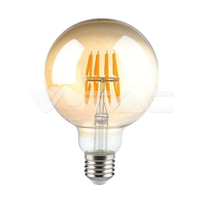 217145.jpg V-TAC VT-217145 LED Крушка 8W Filament E27 G95 AMBER 2200K