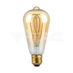 V-TAC VT-217220 LED Крушка 4.8W Filamet E27 ST64 Амбър 1800К