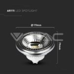 V-TAC VT-217236 LED Крушка AR111 12W GU10 6400K Димируема