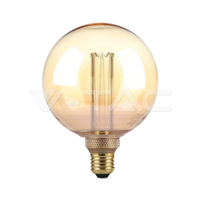217475.jpg V-TAC VT-217475 LED Крушка 4W Filament E27 G125 Амбър ART 1800К