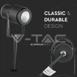 V-TAC VT-217545 12W Градинска Лампа Тип Колче Черно Тяло 4000К