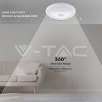 V-TAC VT-21809 LED Плафониера SAMSUNG Чип 12W Сензор 6400К