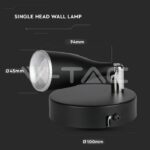 V-TAC VT-218265 4.5W LED Единична Спот Лампа 4000К Черна