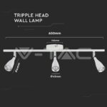 V-TAC VT-218270 13.5 LED Тройна Спот Лампа 3000К Бяла