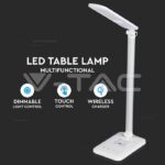 V-TAC VT-218519 7W LED Настолна Лампа Wireless Charger 3 в 1 Бяла