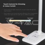 V-TAC VT-218519 7W LED Настолна Лампа Wireless Charger 3 в 1 Бяла