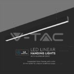 V-TAC VT-21600 LED Линейно   SAMSUNG Чип 40W Висящо Черно Тяло 6400К 1200x35x67mm