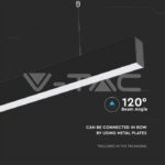 V-TAC VT-21600 LED Линейно   SAMSUNG Чип 40W Висящо Черно Тяло 6400К 1200x35x67mm