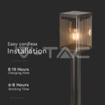 V-TAC VT-23009 2.5W LED Соларна Наземна Лампа Е27 Сензор IP44