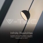 V-TAC VT-23109 20W LED Магнитен Осветител Въже 120`D 3000K Пясъчно Черно Тяло 3 Години Гаранция