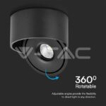 V-TAC VT-23158 28W LED Луна Външен Монтаж 3 в 1 Черно Тяло