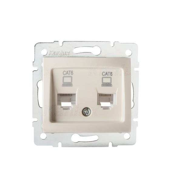 24815.jpg Kanlux 24815 Независимо двойно компютърно гнездо (2x RJ45Cat 6 Jack) DOMO