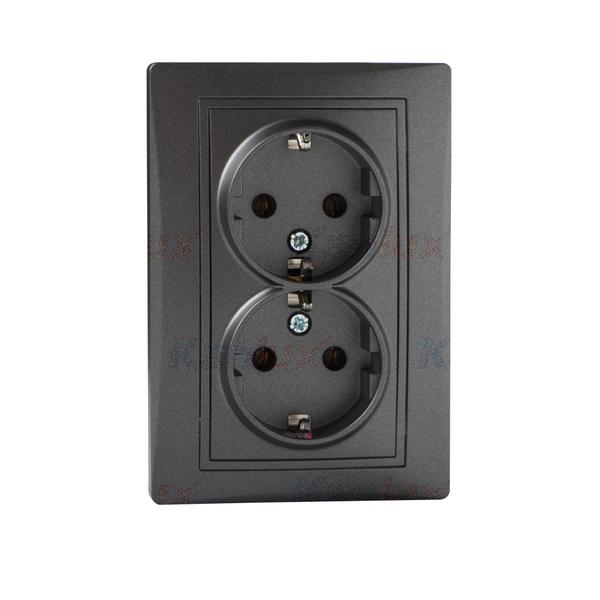 24917.jpg Kanlux 24917 Двоен електрически контакт Schuko. комплект DOMO