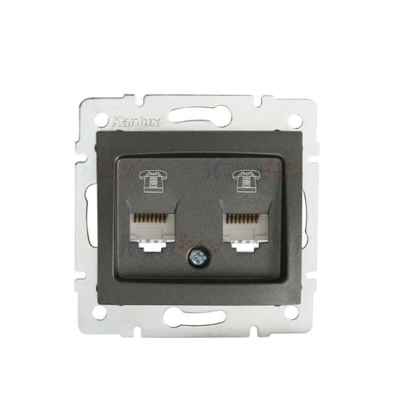 24929.jpg Kanlux 24929 Двойна независима телефонна розетка (2xRJ11) DOMO
