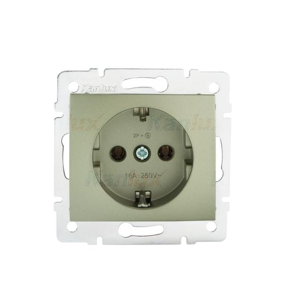 25026.jpg Kanlux 25026 Единичен захранващ контакт Schuko DOMO