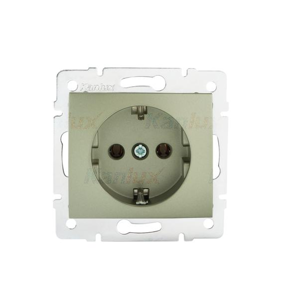 25029.jpg Kanlux 25029 Единичен захранващ контакт Schuko със защита на контактите DOMO