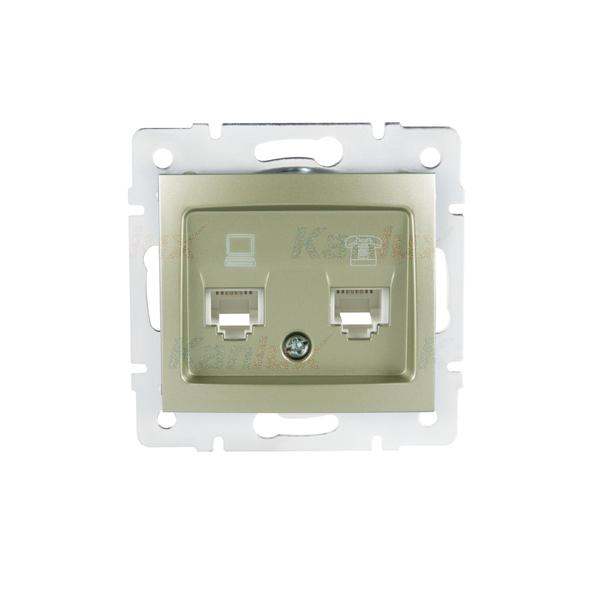 25052.jpg Kanlux 25052 Компютърно-телефонно гнездо (RJ45 Cat 5e+RJ11) DOMO