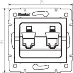 Kanlux 25110 Независимо двойно компютърно гнездо (2x RJ45Cat 5e Jack) LOGI