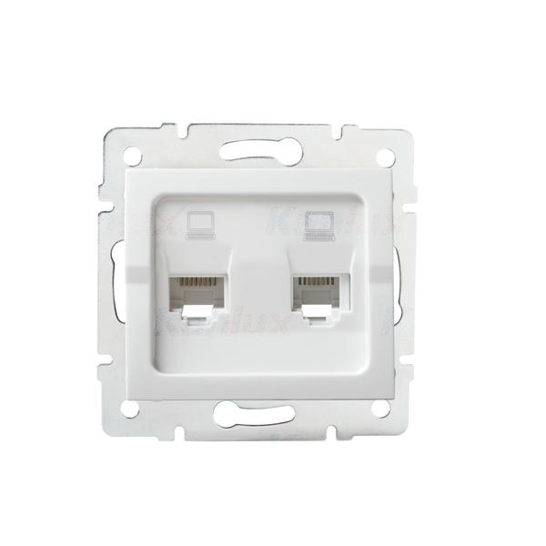 25110.jpg Kanlux 25110 Независимо двойно компютърно гнездо (2x RJ45Cat 5e Jack) LOGI