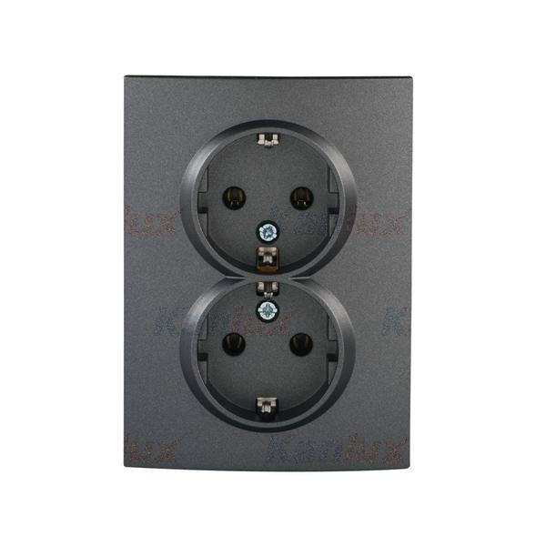 25272.jpg Kanlux 25272 Двоен електрически контакт Schuko. комплект LOGI