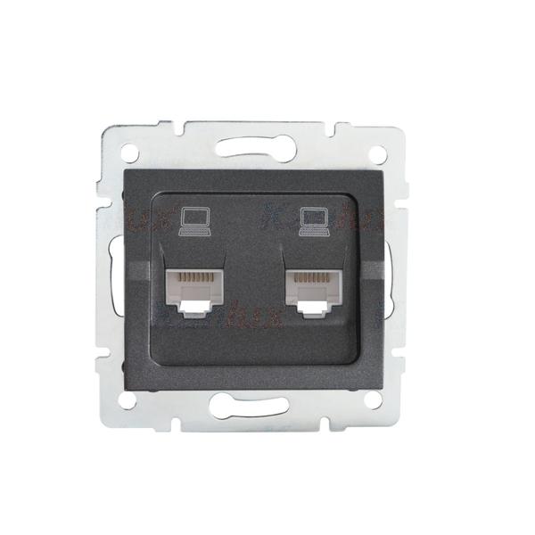 25287.jpg Kanlux 25287 Независимо двойно компютърно гнездо (2x RJ45Cat 5e Jack) LOGI
