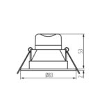 Kanlux 25781 ЛЕД Луна Панел За Вграждане IP44 IVIAN 220V 4.5W 3000K