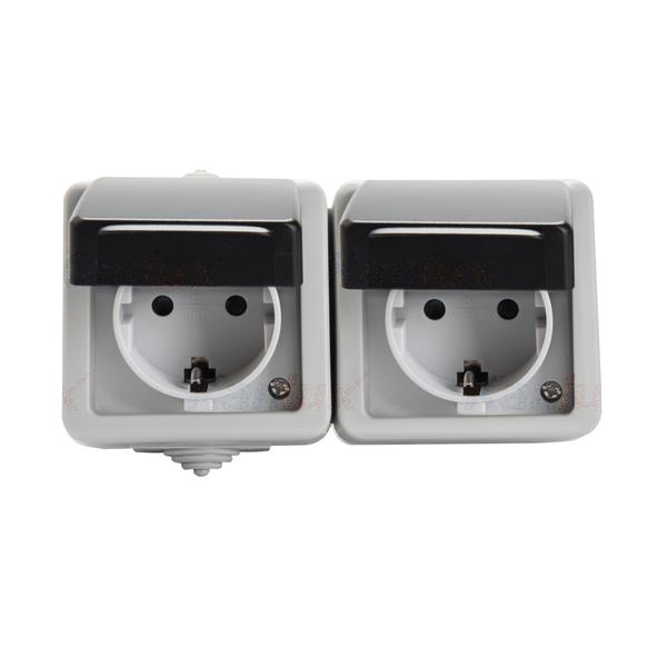 27131.jpg Kanlux 27131 Шуко двоен контакт със защита TEKNO