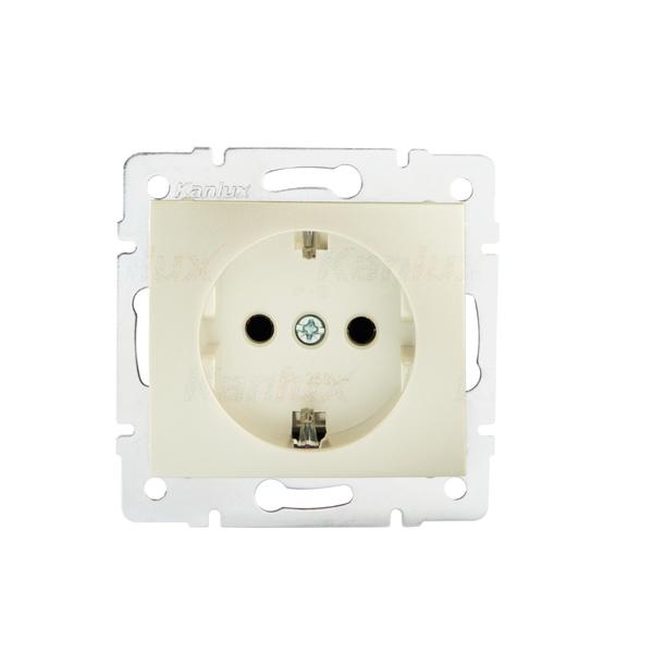 27200.jpg Kanlux 27200 Единичен захранващ контакт Schuko със защита на контактите DOMO