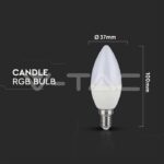 V-TAC VT-2771 LED Крушка 3.5W Е14 А80 Кендъл Димираща С Дистанционно RGB 6400K