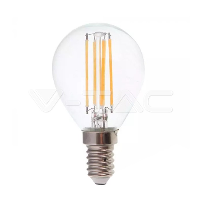2854.jpg V-TAC VT-2854 LED Крушка 6W Filament E14 P45 2700К 130lm/W