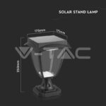 V-TAC VT-2893 2W LED Соларна Наземна Лампа Черен Мат 3000К+6000К