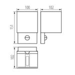 Kanlux 28994 Фасадно осветително тяло REKA PIR EL 7W-L-GR