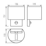Kanlux 28995 Фасадно осветително тяло REKA PIR EL 7W-O-GR