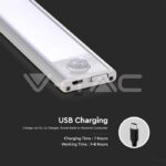 V-TAC VT-2966 2.5W LED Лампа за Гардероб/Шкаф Сребърно Тяло 4000К IP20