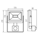 Kanlux 31189 ЛЕД Прожектор със сензор 220V 50W 4000K IP44