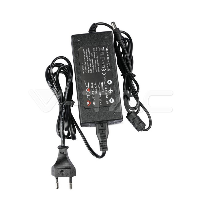 3264.jpg V-TAC VT-3264 LED Захранване 60W 24V 2.5A IP44 Пластик