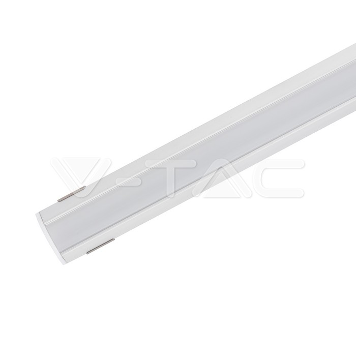 3356.jpg V-TAC VT-3356 Монтажен Kит С Дифузер За LED Лента Алуминиев Мат 2000 x 19 x 19mm