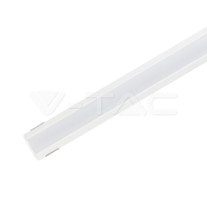 3364.jpg V-TAC VT-3364 Монтажен Kит С Дифузер За LED Лента Алуминиев Бял 2000 x 19 x 19mm