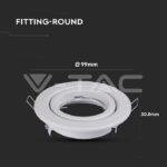V-TAC VT-3469 GU10 Корпус Луна Кръг Оринтируема Бяла