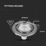 V-TAC VT-3471 GU10 Корпус Луна Кръг Оринтируема Хром