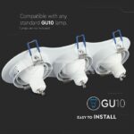 V-TAC VT-3603 3*GU10 Корпус Луна Кръг Бяла
