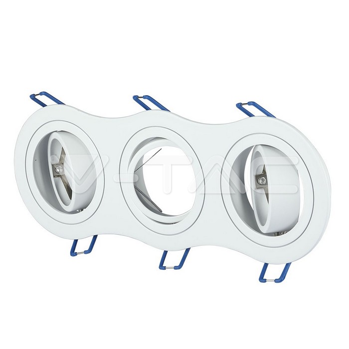 3603.jpg V-TAC VT-3603 3*GU10 Корпус Луна Кръг Бяла