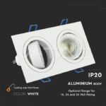 V-TAC VT-3607 2*GU10 Корпус Луна Квадрат Бяла
